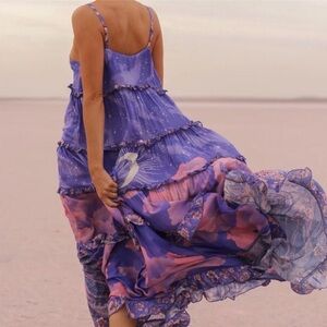 SPELL 🦄 Luna Gown Purple Tiered Maxi Dress